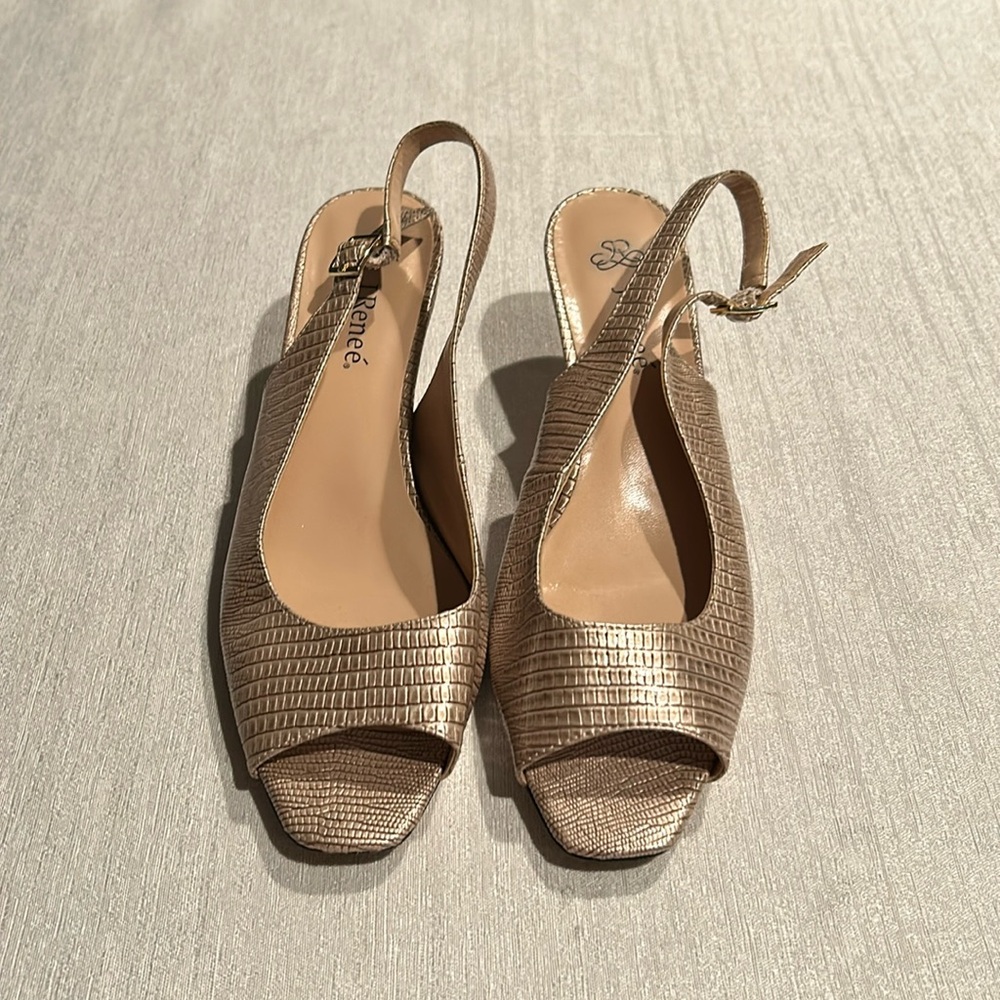 J. Reneé Open Toe Slingback Sandal Heels